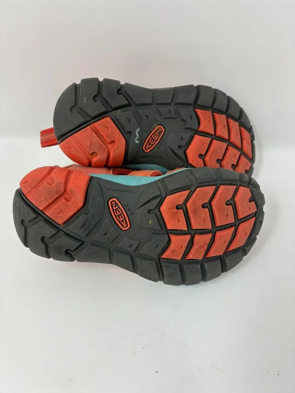 KEEN Kids Sandals Size 8 Orange Teal Closed Toe Water Hiking Sport Shoes